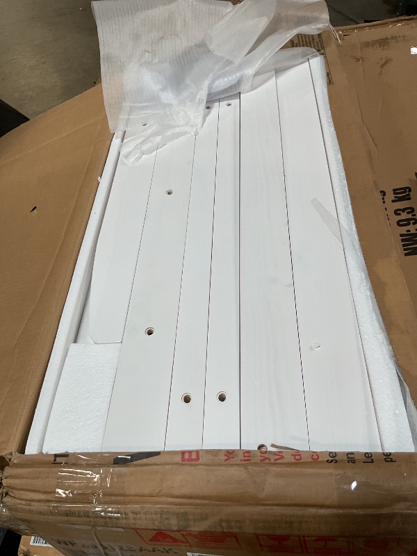 Photo 1 of **PARTIAL SET/ BOX 2 OF 2** Merax Full Over Full Bunk Bed with Trundle,Wooden Trundle Bed Frame with Ladder Safety Guardrail,Convertible to 2 Platform Beds for Kids Teens,White