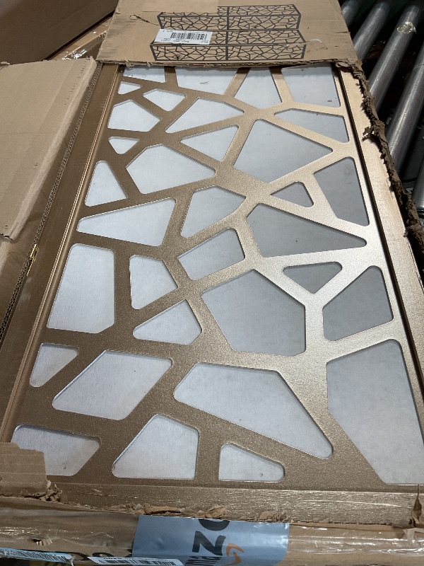 Photo 1 of *SMALL SCRATCHES*Roundhill Furniture Giyano 4 Panel Screen Room Divider, Gold