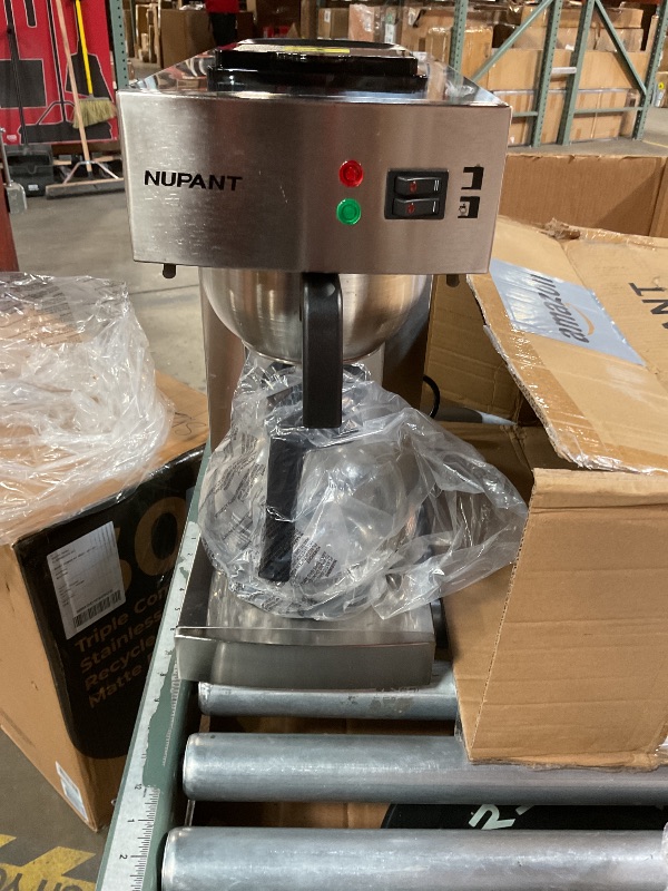 Photo 1 of *ONLY ONE GLASS CARAFE*NUPANT 12-Cup Coffee Maker 1.8L Commercial Drip Coffee Maker Pour Over Coffee Machines with 2 Glass Carafes and 2 Warmers Plate Stainless Steel Coffee Brewer for Cofe Bar and Restaurant