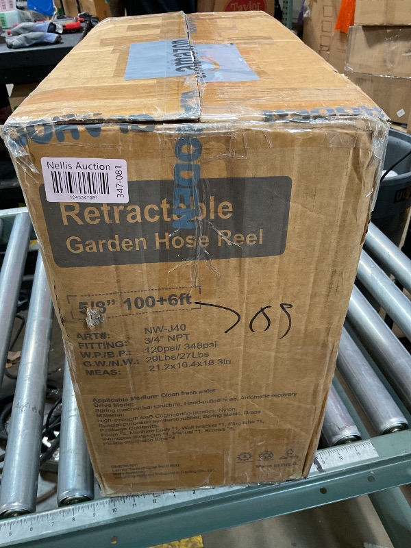 Photo 1 of **FOR PARTS ONLY/NON-FUNCTIONAL**  GLAHODEN Retractable Garden Hose Reel 5/8 in x 100 ft Metal Bracket, 2025 Upgraded Dual Ratchet Lock UV & Freeze Protection Brass Seal Slow Retraction Anti-Tangle Hose 180°Swivel