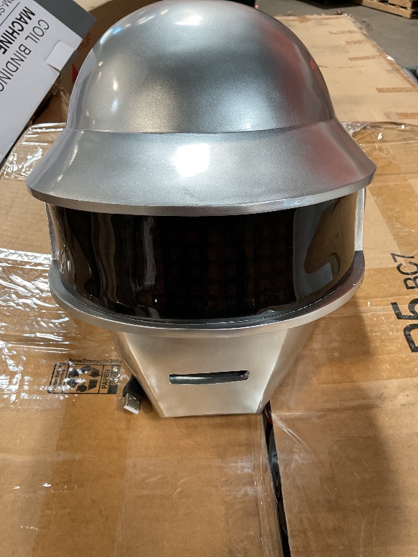 Photo 1 of **FOR PARTS/NON-FUNCTIONAL** Pluscraft Deluxe Punk Helmet Cosplay Costume Mask for Men Halloween Party Music Festival Costume Accessories (LED Thomas Ver)