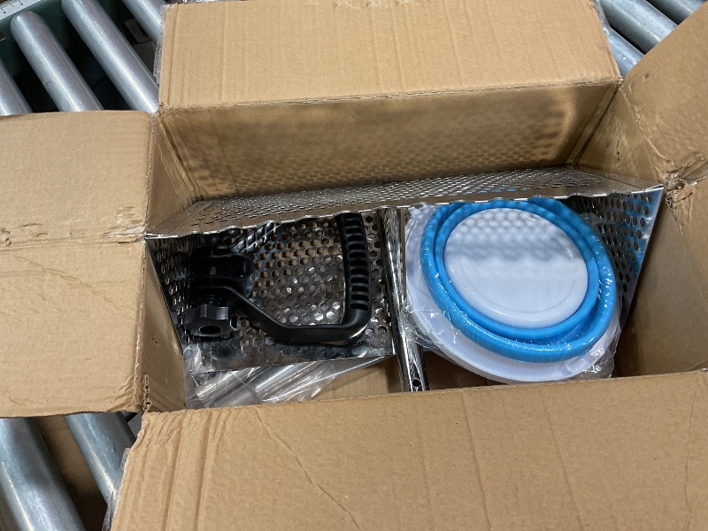 Photo 1 of **MISSING PIECES**Sand Fleas Rake, Stainless Steel Sand Sifter, Detachable 47 Inches Long Handle, Collapsible Shark Tooth Sifter for Beach,Sand Crab Catcher with Foldable Pail .