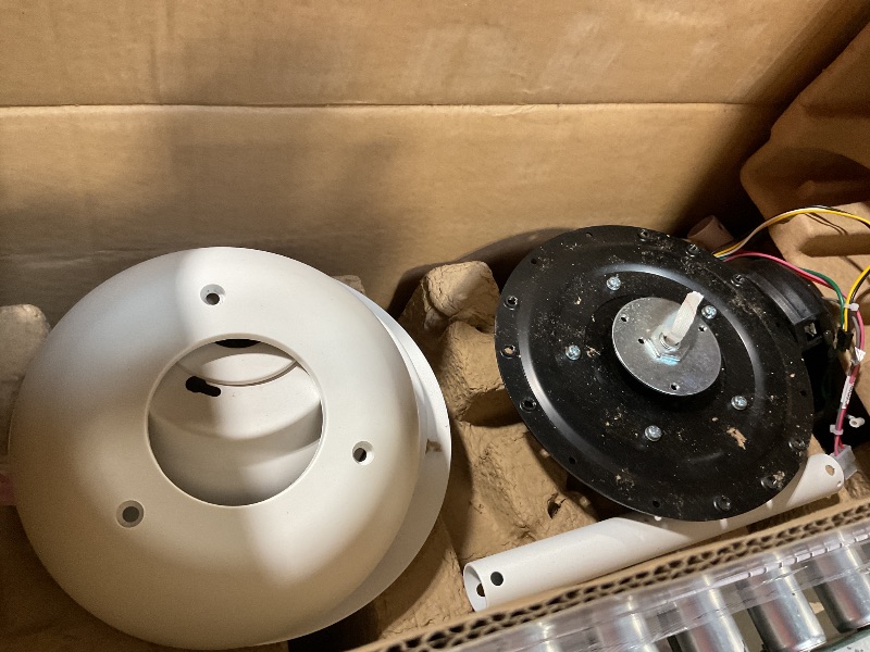 Photo 1 of **USE FOR PARTS ONLY**Fanliving 52 Inch Quiet DC Motor White Ceiling Fan with Light Remote Control, Indoor 3 Blade Modern Ceiling Fan for Bedroom Living Room