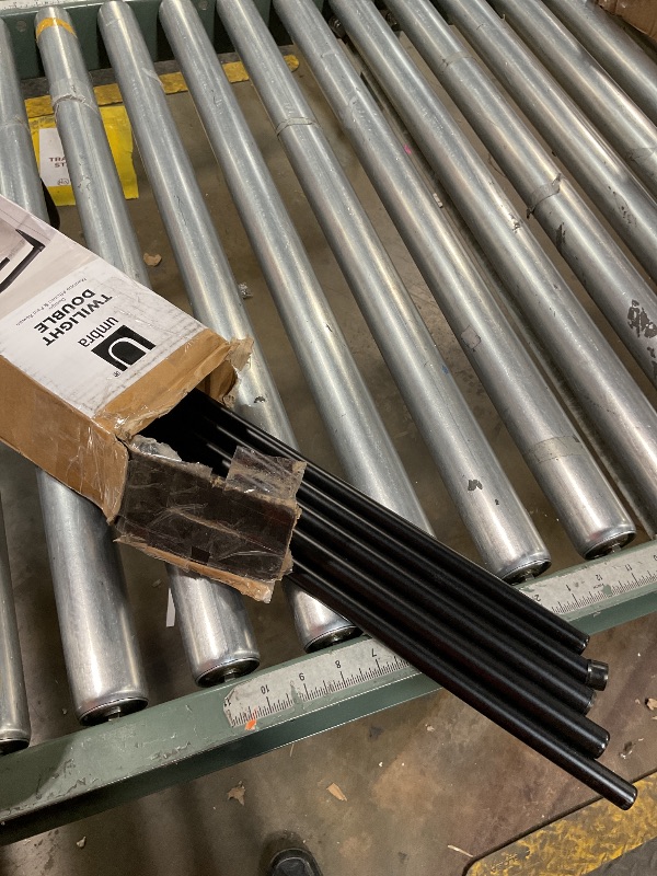 Photo 1 of ** MISSING END PIECES** Umbra Twilight Double Curtain Rod Set – Wrap Around Design Ideal for Blackout or Room Darkening Panels, 28 to 48 Inches, Dark Bronze