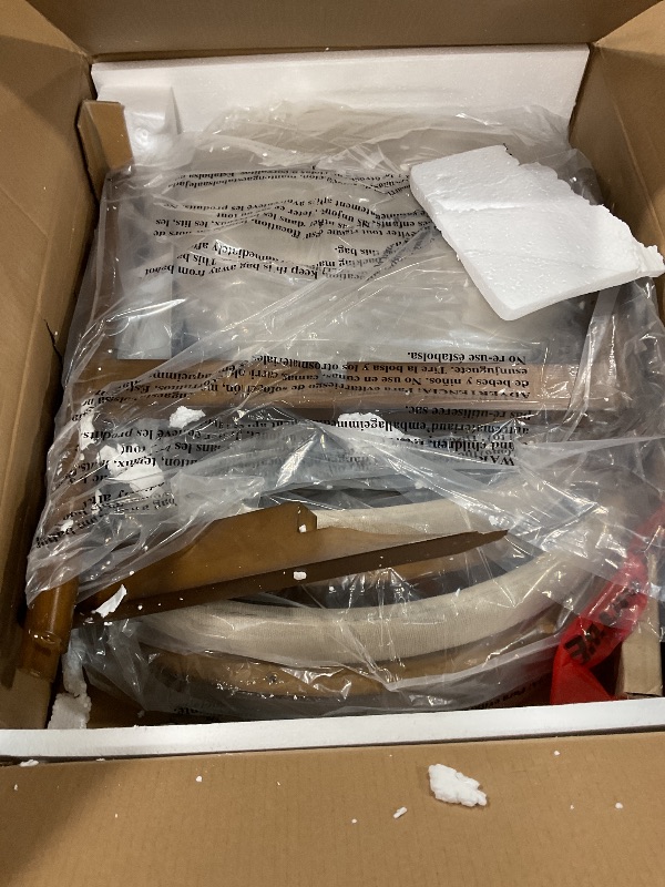 Photo 1 of **ONE BROKEN PIECE SHOWN IN PHOYO**COLAMY Wooden Dining Chairs Set of 2, Modern Fabric Upholstered Kitchen Side Chairs, Farmhouse Dining Room Chair with Foot Pegs, Beige