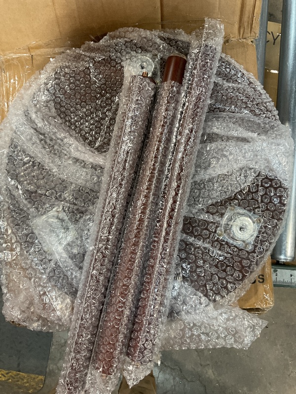 Photo 1 of ***BAD PAINT CHIPPING**** Apicizon Round Side Table, Brown Tray Nightstand Coffee End Table for Living Room, Bedroom, Small Spaces, Easy Assembly Bedside Table, 15 x 18 Inches