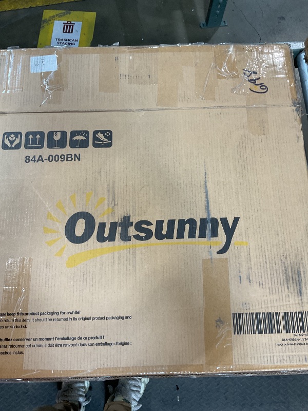 Photo 1 of ***POSSIBLY FOR PARTS/ UNTESTED**** Outsunny Outdoor Glider Chair, Gliders for Outside Patio with Smooth Rocking Mechanism and Lightweight Construction for Backyard, Brown