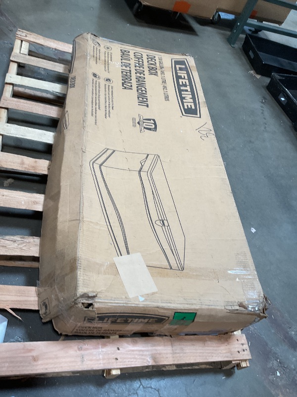 Photo 1 of **FOR PARTS MISSING HARDWARE AND SIDES** LIFETIME 60298 Heavy Duty Outdoor Storage Deck Box, 130 Gallon, Gray