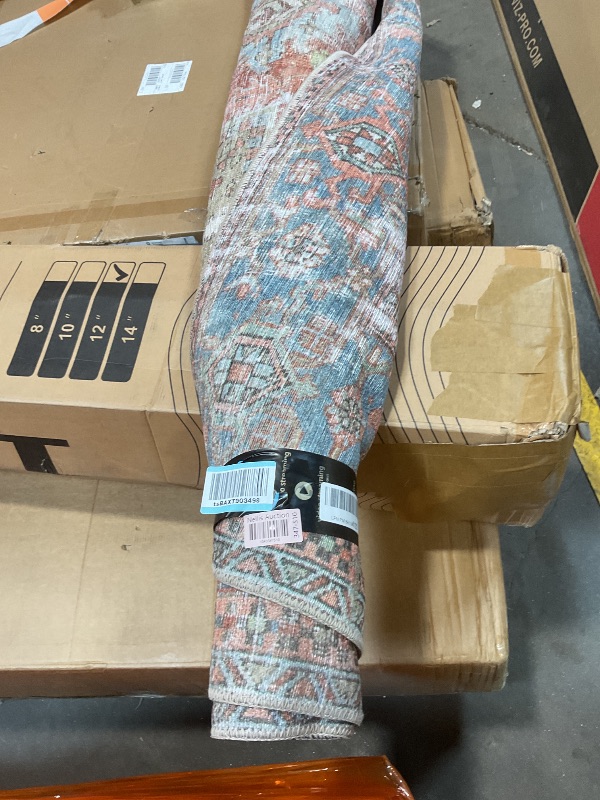 Photo 1 of **DIRTY FROM TRANSPORT **Loloi Loren Collection LQ-15 Terracotta/Sky 7'-6" x 9'-6" Area Rug