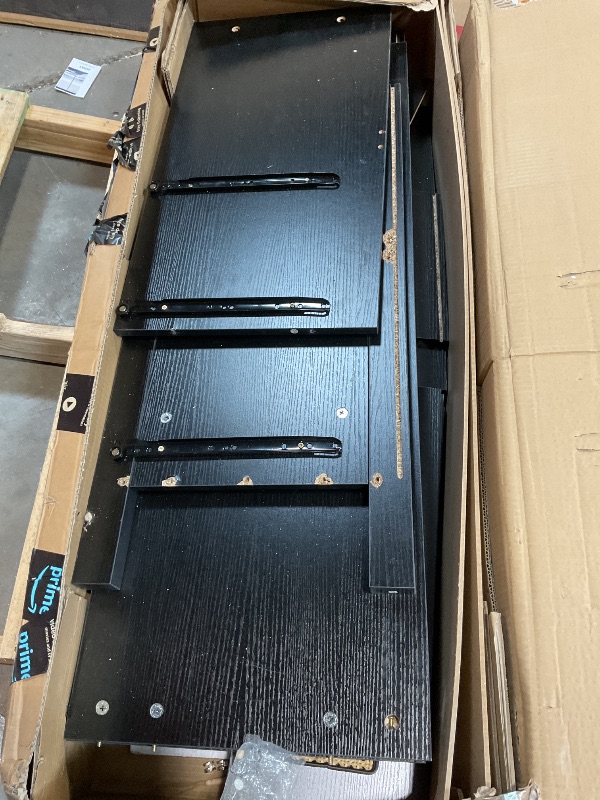 Photo 1 of **SELLING FOR PARTS AS PARTIAL SET **DWVO Natural Rattan 6 Drawer Dresser-Wooden Black Boho Double Dresser Chest of Drawers with Golden Handles-Modern Large Closet Dressers Storage Cabinet for Living Room/Hallway/Entryway