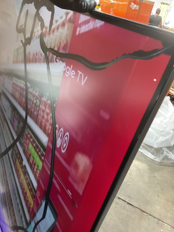 Photo 1 of **MAJOR DAMAGE TO SCREEN**Hisense 100-Inch Class QD7 Series QLED 4K UHD Google Smart TV (100QD7N, 2024 Model) - QLED, Native 144Hz, Motion Rate 240, Direct Full Array, Game Mode Pro, Alexa Compatibility