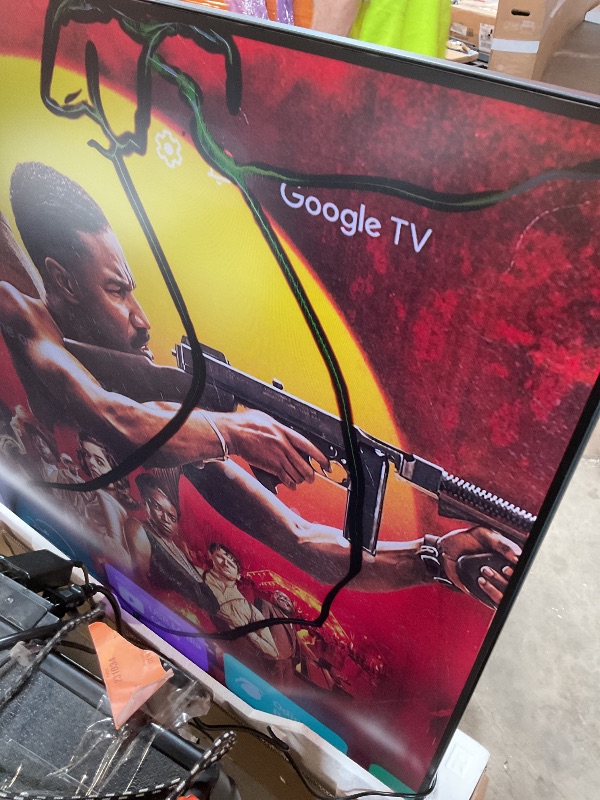 Photo 1 of **MAJOR DAMAGE TO SCREEN**Hisense 100-Inch Class QD7 Series QLED 4K UHD Google Smart TV (100QD7N, 2024 Model) - QLED, Native 144Hz, Motion Rate 240, Direct Full Array, Game Mode Pro, Alexa Compatibility