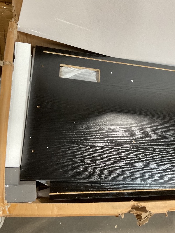 Photo 1 of **FOR PARTS ONLY** DWVO Kitchen Pantry Storage Cabinet, 64" H Kitchen Hutch Cabinet with Power Outlet, Sliding Racks with Door, Drawers with Doors and 3-Tier External Shelves for Living Room, Dining Area (Black)