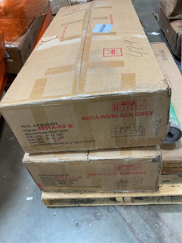 Photo 1 of **SELLING FOR PARTS AS PARTIAL SET. TWO OF THREE BOXES. MISSING ONE BOX**Devion Furniture EBBEL Sectional Sofa
