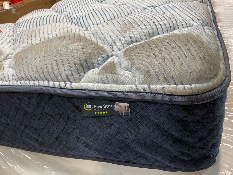 Photo 1 of **DIRTY FROM TRANSPORT **Serta Five Star Mattress Tranquility 10-Inch Medium – Twin– Zoned Lumbar Support, Pressure Relief, Cooling Foam – Bed-100 Night Trial, 10-Year Limited Warranty