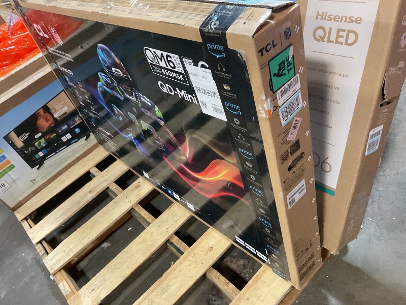 Photo 1 of **MAJOR DAMAGE TO SCREEN. SELLING FOR PARTS **TCL 65-Inch Class QM6K Series QD-Mini LED 4K UHD Google Smart TV Best Value Mini-LED TV - QLED, 144hz, 288hz Gaming Rate, High Contrast Screen, Onkyo Audio, Dolby Atmos (65QM6K, 2025 Model)