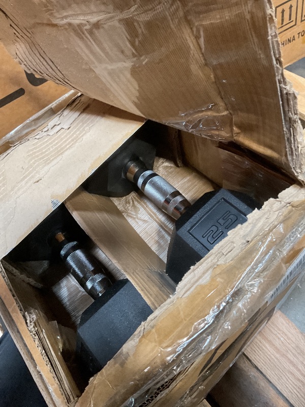 Photo 1 of 25 pound rubber dumbbell set
