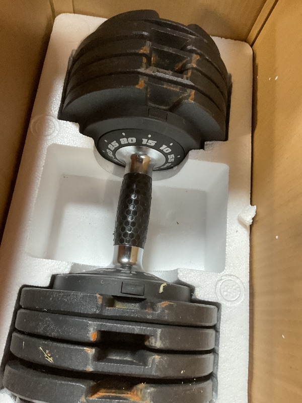 Photo 1 of CAP Barbell ADJUSTABELL® 55 lb Pair of Adjustable Dumbbells with Contoured Full Rotation Handle, Honeycomb Chrome and Black Handle