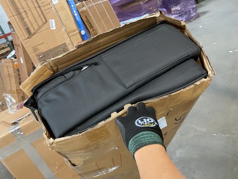 Photo 1 of **HAS A FABRIC RIP/MISSING A COUCH LEG** FONTOI Futon Sofa Bed, Convertible Sleeper Couch with Cup Holders, Folding Loveseat Sofa Recliner for Small Spaces, Apartment, Guest Room, Office, PU Leather, Black