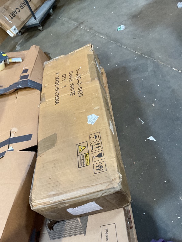Photo 1 of **MISSING HARDWARE/HAS A CHIP** Jocoevol White 5 Drawer Dresser for Bedroom, 15" D x 23.7" W x 40.4" H in Simply Modern Chest of Drawers, Wood Storage Dresser with Deep Drawers for Living Room Hallway Entryway, White
