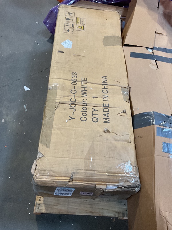 Photo 1 of **MISSING HARDWARE/HAS A CHIP** Jocoevol White 5 Drawer Dresser for Bedroom, 15" D x 23.7" W x 40.4" H in Simply Modern Chest of Drawers, Wood Storage Dresser with Deep Drawers for Living Room Hallway Entryway, White