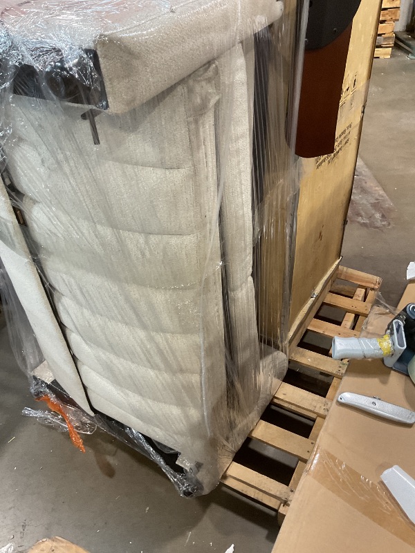 Photo 1 of **SELLING FOR PARTS. MISSING HARDWARE **Marsail 3-in-1 Convertible Sofa Bed, 54" Sleeper Sofa with Solid Wood Side Table & Frame, Pull-Out Couch with USB Ports & Side Pockets, Loveseat Sofa with Adjustable Backrest, White