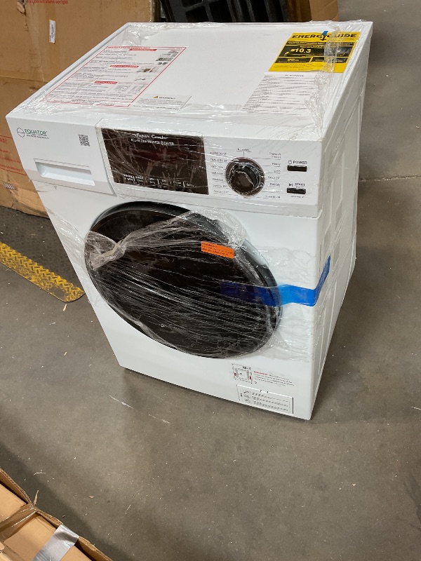 Photo 1 of **FOR PARTS** Equator All-in-One Washer Dryer VENTED-DRY 30% FASTER than Condense 15lb 110V in White