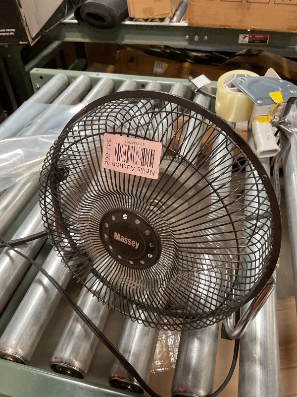 Photo 1 of **DIRT DAMAGE **EZ-Chill 12" 3-Speed Cradle Fan with 180 Degree Adjustable Tilt 3 Speed, All-Metal, Carry Handle, Rubber Feet, Black