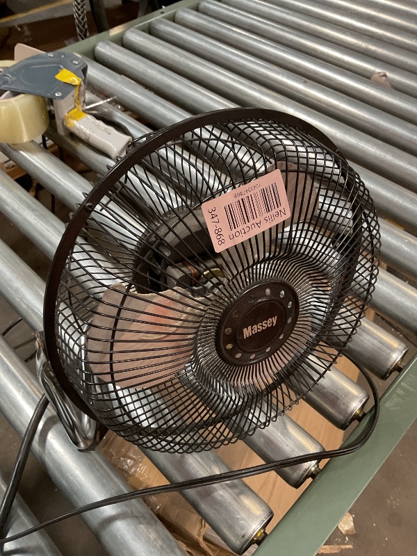 Photo 1 of **DIRT DAMAGE **EZ-Chill 12" 3-Speed Cradle Fan with 180 Degree Adjustable Tilt 3 Speed, All-Metal, Carry Handle, Rubber Feet, Black