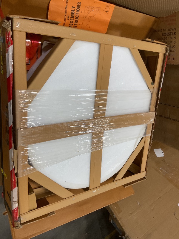 Photo 1 of **SELLING FOR PART AS PARTIAL SET. TABLETOP ONLY**Signature Design by Ashley Isanti Modern Coffee Table with Marble Top, White & Light Brown