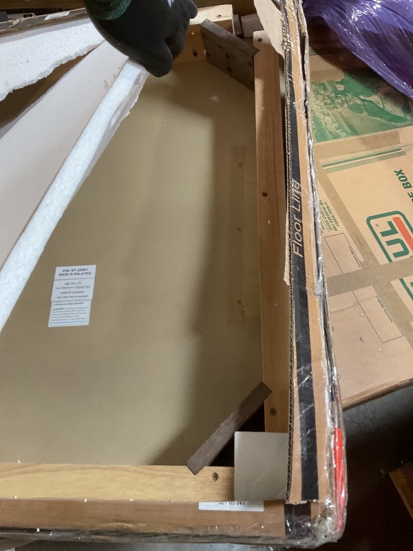 Photo 1 of **DAMAGE TO TABLE CORNERS** Martha Stewart Bella Dining Table Bedford Collection Parson Dining Table Reclaimed Wood Finish, Elegant Apron Details, Tapered Legs, Rustic Farmhouse Dining Table Kitchen Furniture, 59.5" W Natural