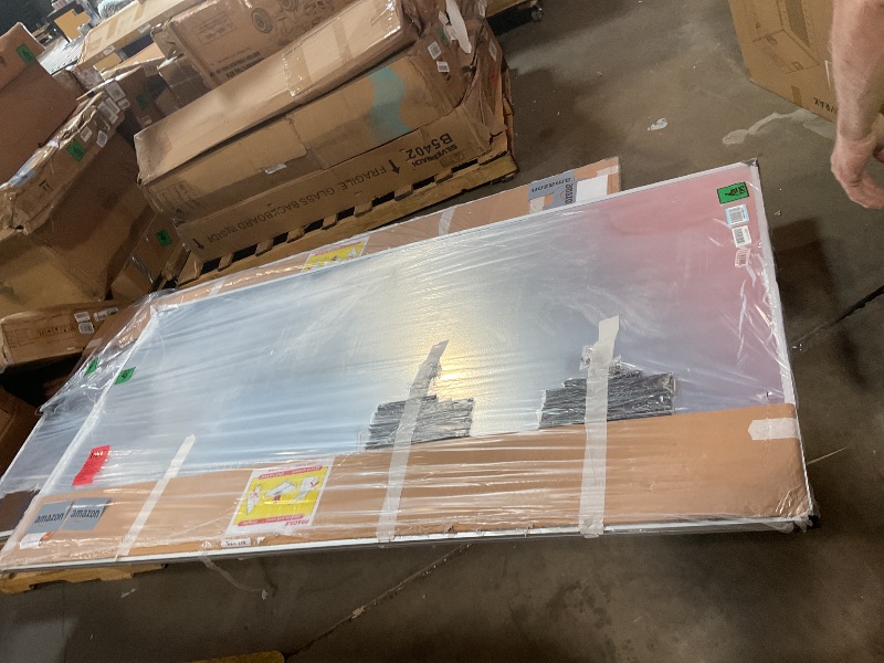 Photo 1 of **DENTS AND SCRATCHES ON FRAME**VIZ-PRO Large Magnetic Dry Erase White Board for Wall, 96 X 48 inches, Pack of 2, 8' x 4' Aluminum Framed Whiteboard with Marker Tray for School Office Home