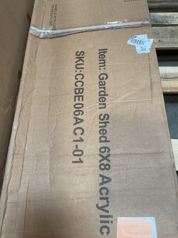 Photo 1 of **SELLING FOR PARTS AS PARTIAL SET. METAL WALL PARTS**tsBAXT904476
Lyngins 8x6 FT Outdoor Storage Shed, Metal Tool Shed with Lockable Sliding Doors & Slooping Roof, Garden Shed with Clear Windows for Backyard Garden Patio Lawn, Gray