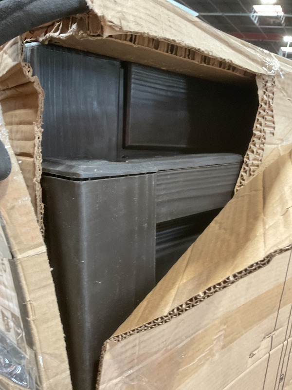 Photo 1 of **SCRATCH AND SCRAPE DAMAGE **Keter Outdoor Storage Deck Box, 150 Gallon Resin Patio Bin & Bench, Wood Grain, Brown