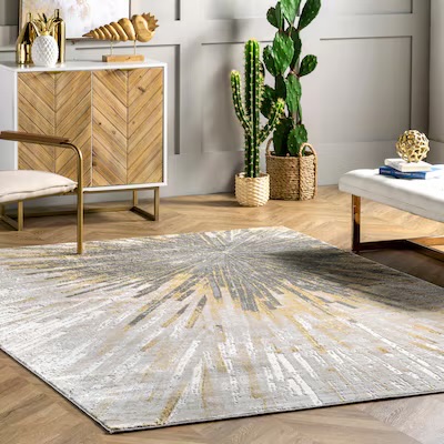 Photo 1 of 
nuLOOM Druzy 6 x 9 (ft) Loomed Gold Rectangular Indoor Abstract Area rug
