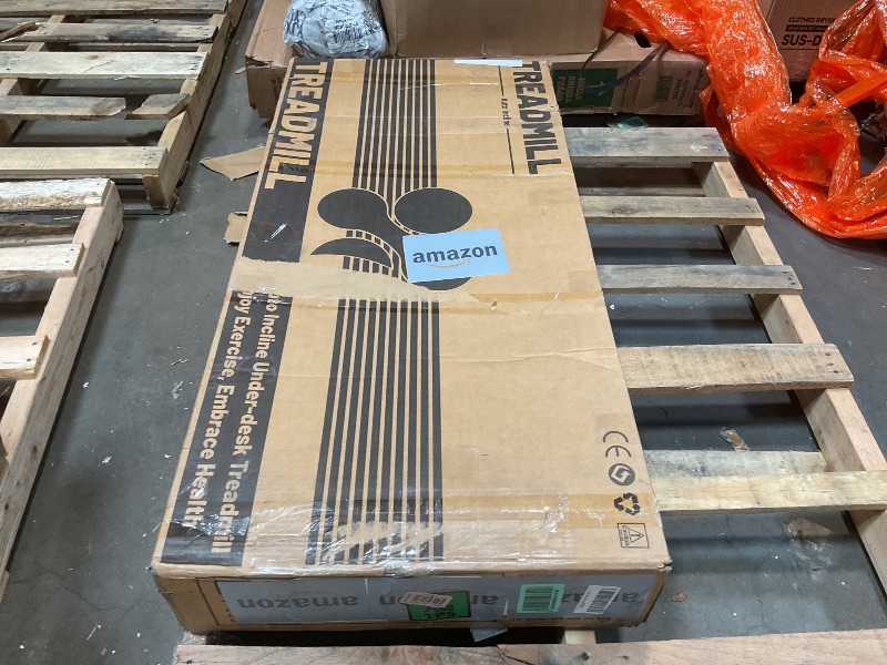 Photo 1 of **SCTRATCHES AND DIRT**PACEROCKER Walking Pad Treadmill with 12% 9-Level Auto Incline, 450 lbs Capacity Bluetooth Speaker Under Desk Treadmills for Home Hiking, 5 MPH, Black