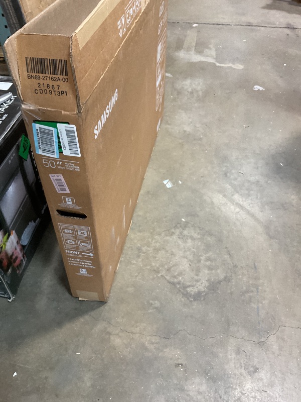 Photo 1 of **SELLING FOR PARTS. MAJOR DAMAGE TO SCREEN. MISSING POWER CORD. **Samsung 50-Inch Class QLED Q7F Series Samsung Vision AI Smart TV (2025 Model, 50Q7F) Quantum HDR, Object Tracking Sound Lite, Q4 AI Gen1 Processor, 4K upscaling, Gaming Hub, Alexa Built-in