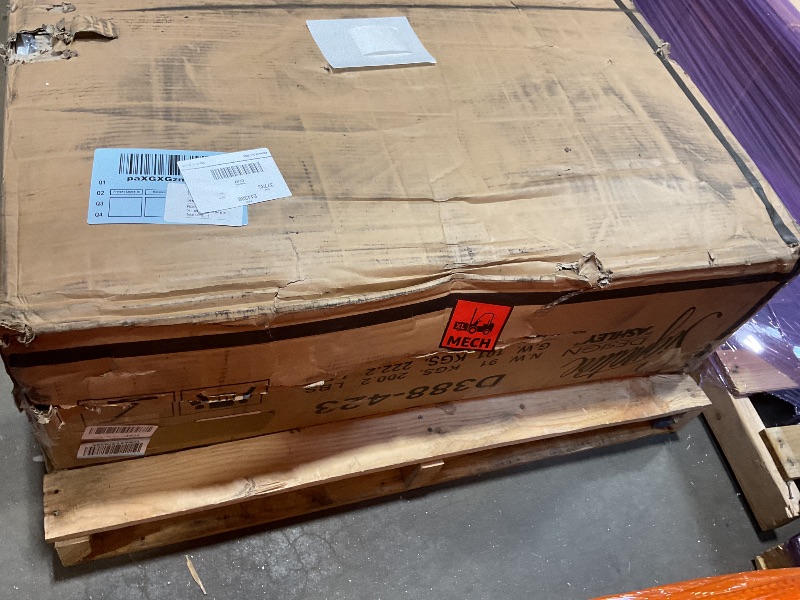 Photo 1 of **ONE CHAIR DAMAGED**Signature Design by Ashley Caitbrook Casual Counter Height Dining Table and Upholstered Bar Stools with Nailhead Trim, Set of 7, Gray