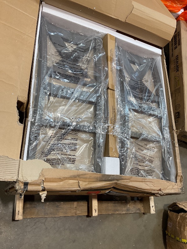 Photo 1 of **ONE CHAIR DAMAGED**Signature Design by Ashley Caitbrook Casual Counter Height Dining Table and Upholstered Bar Stools with Nailhead Trim, Set of 7, Gray