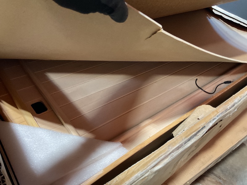 Photo 1 of **SELLING FOR PARTS AS PARTIAL SET. ONE OF THREE BOXES**Model:LM-B02
Dimensions:1200*1200*1900(mm)
          47’’*47’’*75’’ (in)
Capacity:2 persons Single digital control panel
Heater type: Ceramic Heater(5pcs)
Operating temperature:18~65?
Power: 1750W
Wo