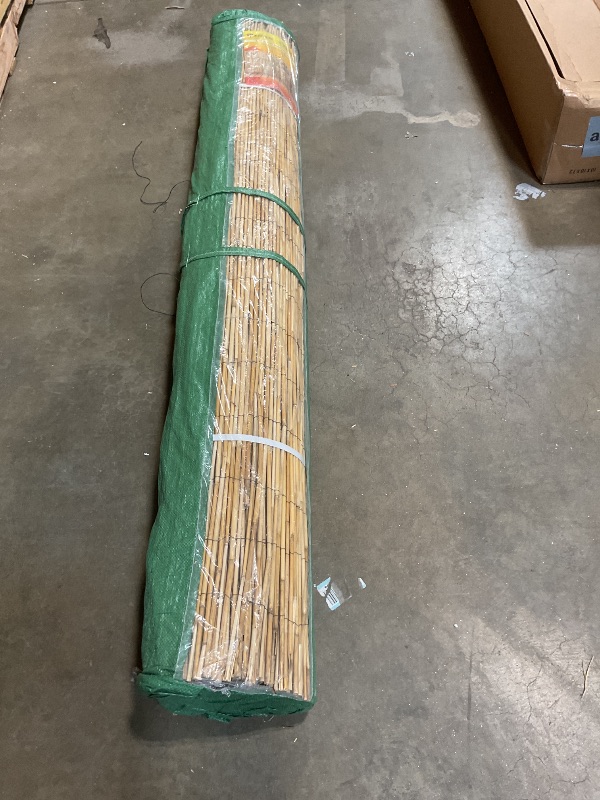 Photo 1 of 6 ft. H x 16 ft. L Natural Jumbo Reed Bamboo Fencing