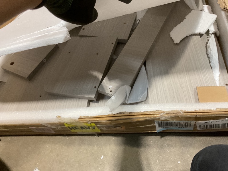 Photo 1 of **DAMAGE TO CORNERS**BigPonPon 2-Tier Washer And Dryer Countertop With 2.75"H Guard,54"W x 27.5"D Laundry Countertop Cover With Non-Slip Pad,Large Space Laundry Topper For Folding Clothes Over Washer And Dryer-Stripe Gray