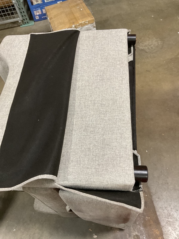 Photo 1 of **DIRTY FROM TRANSPORT **Serta Hawthorne 35" Slipcovered Convertible Accent Chair, Cot Size, Dreamcoil Comfort, Finger Guard Protection, Polyester Tweed Fabric, Linen