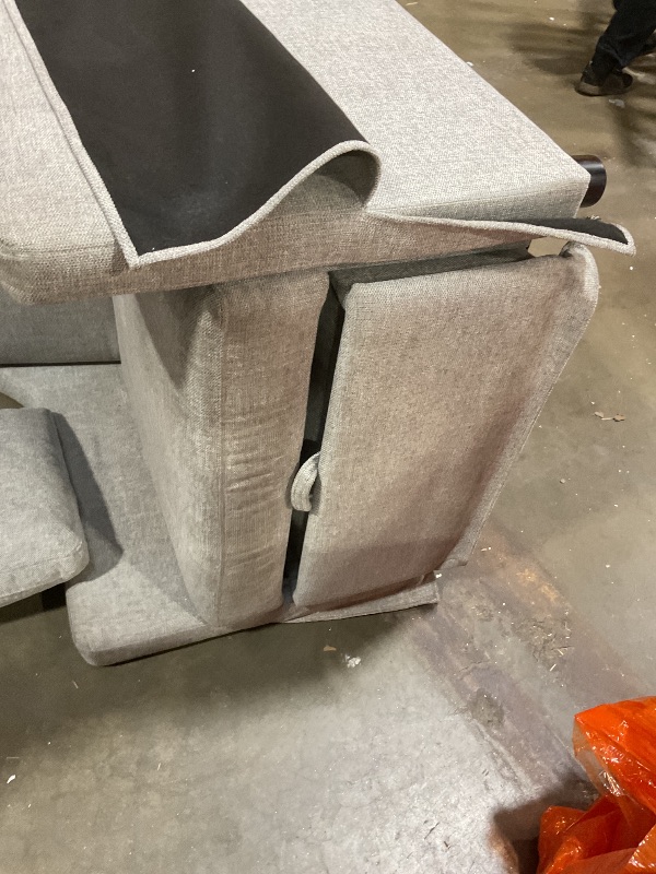 Photo 1 of **DIRTY FROM TRANSPORT **Serta Hawthorne 35" Slipcovered Convertible Accent Chair, Cot Size, Dreamcoil Comfort, Finger Guard Protection, Polyester Tweed Fabric, Linen
