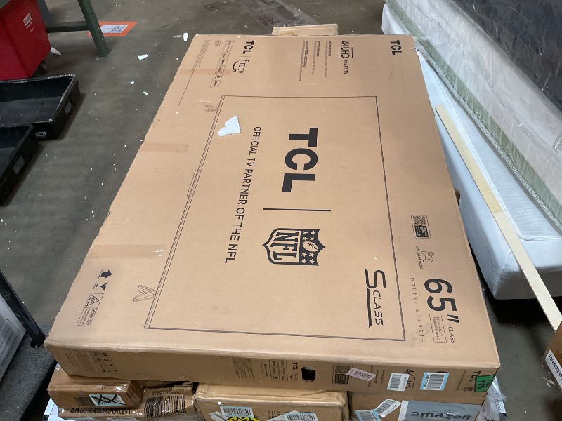 Photo 1 of **SELLING FOR PARTS AS PARTIAL SET. MAJOR DAMAGE TO SCREEN **TCL 65-Inch Class S5 UHD 4K LED Smart TV with Fire TV (65S551F, 2024 Model), Dolby Vision, HDR PRO+, Dolby Atmos, Alexa Built-in with Voice Remote, Apple AirPlay 2 Compatibility, Streaming Telev