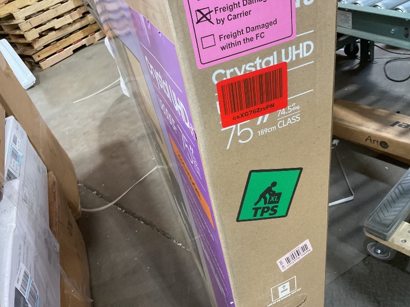 Photo 1 of **SELLING FOR PARTS AS PARTIAL SET. MAJOR DAMAGE TO SCREEN **Samsung 75-Inch Class Crystal UHD U8000F 4K Smart TV (2025 Model) Endless Free Content, Crystal Processor 4K, MetalStream Design, Knox Security, Alexa Built-in