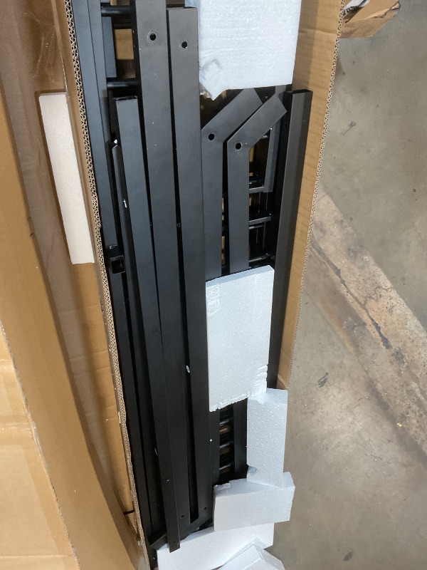 Photo 1 of **Scuffs and scratches **PVWIIK Double Montessori Floor Bed with Fence & Roof for Two Kids Teens Boys Girls,Twin Floor Bed,Easy Assemble,No Box Spring Needed, Black