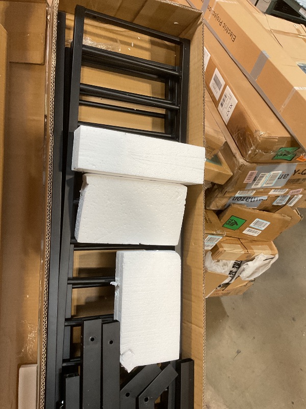 Photo 1 of **Scuffs and scratches **PVWIIK Double Montessori Floor Bed with Fence & Roof for Two Kids Teens Boys Girls,Twin Floor Bed,Easy Assemble,No Box Spring Needed, Black