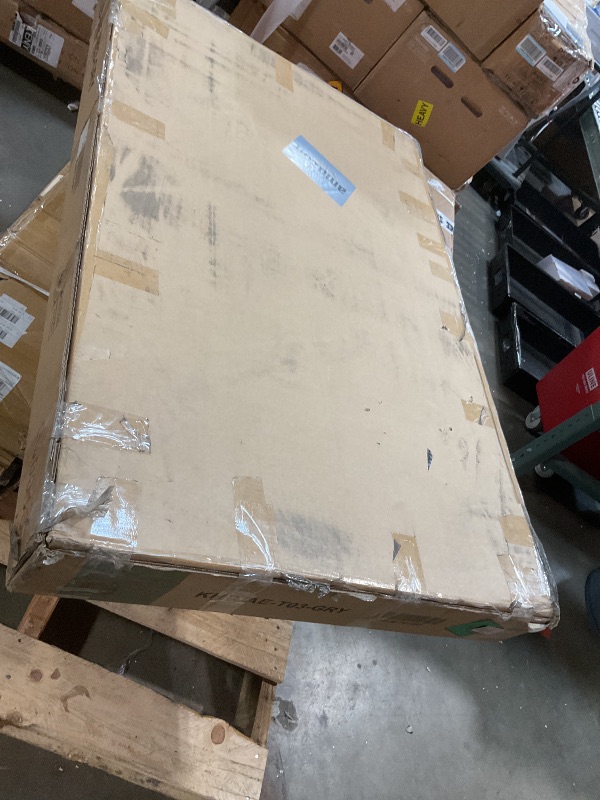 Photo 1 of **SELLING FOR PARTS AS PARTIAL SET. TABLE ONLY**Peatuk 7-Piece Dining Table Set for 4-6, Solid Wood Kitchen Table Set with 6 Upholstered Dining Chairs, 47'' Farmhouse Structure Table & Chair Set for Kitchen, Dining Room, Restaurant, Washed Gray