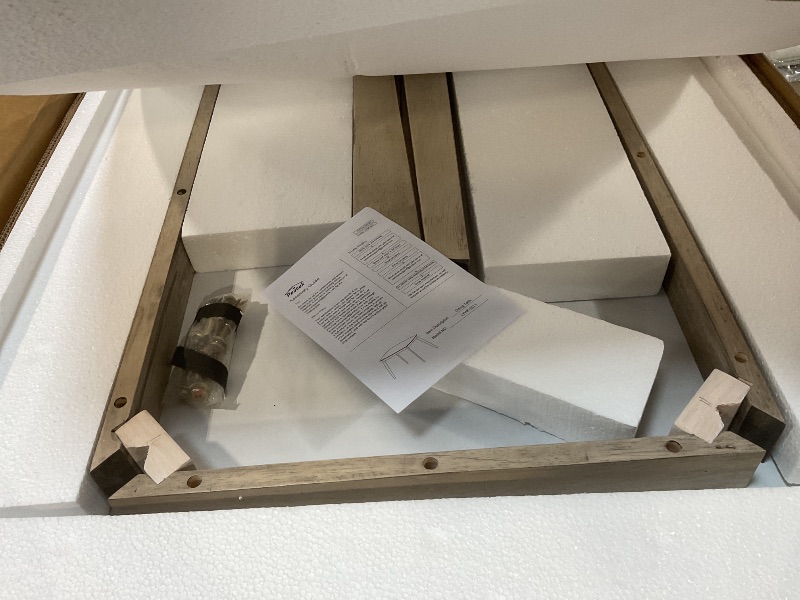 Photo 1 of **SELLING FOR PARTS AS PARTIAL SET. TABLE ONLY**Peatuk 7-Piece Dining Table Set for 4-6, Solid Wood Kitchen Table Set with 6 Upholstered Dining Chairs, 47'' Farmhouse Structure Table & Chair Set for Kitchen, Dining Room, Restaurant, Washed Gray